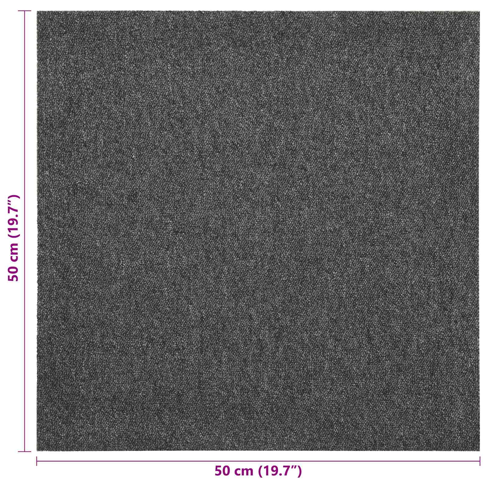 Tepih 20 pcs Antracit 50 x 50 cm 100% Polipropilen