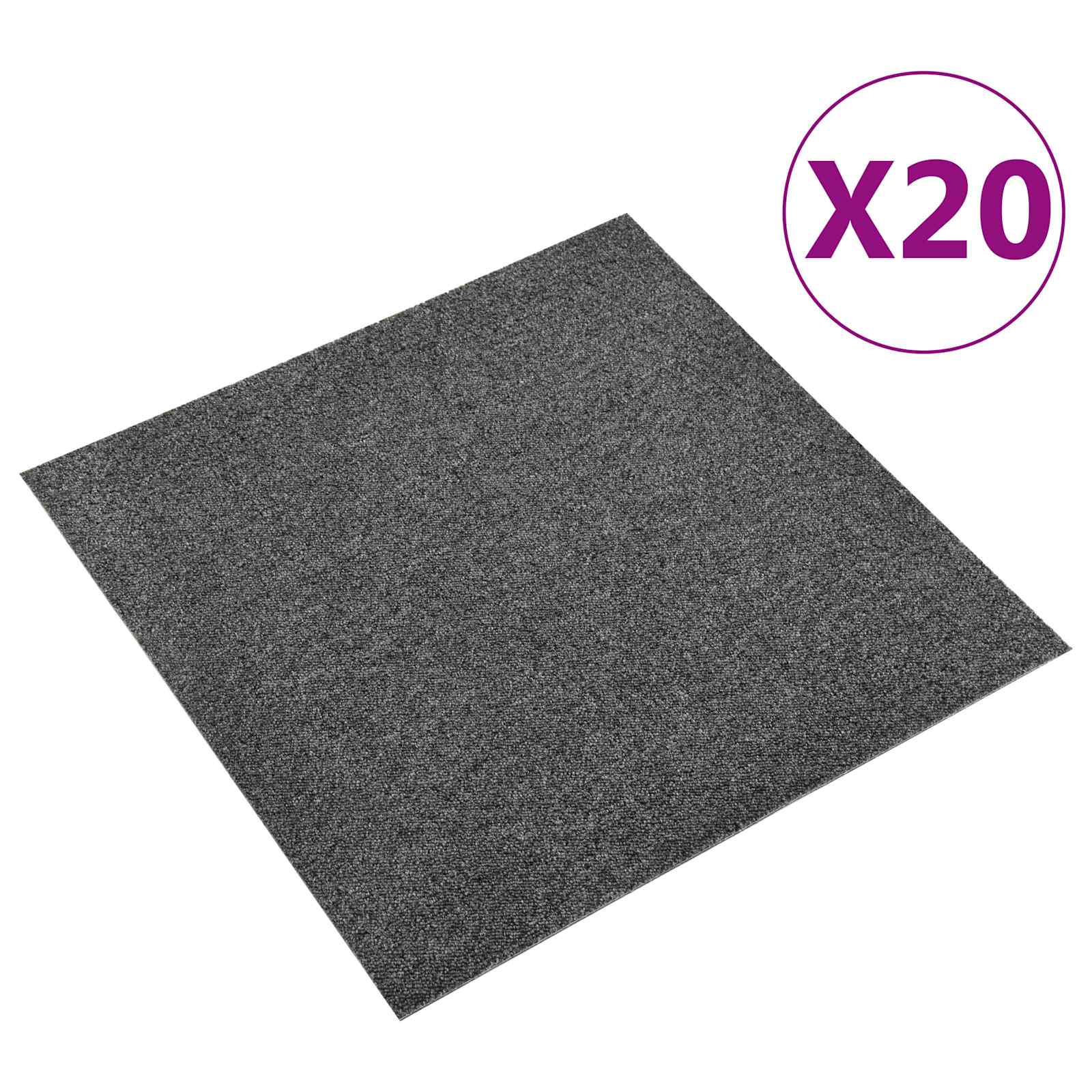 Tepih 20 pcs Antracit 50 x 50 cm 100% Polipropilen