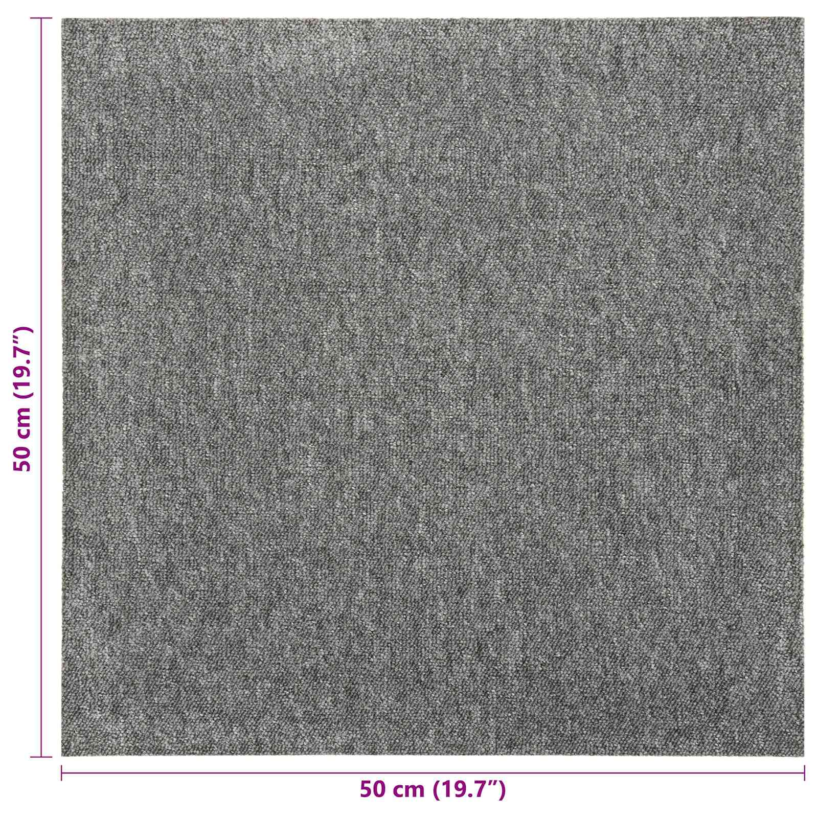 Tepih 20 pcs Sivi 50 x 50 cm 100% Polipropilen