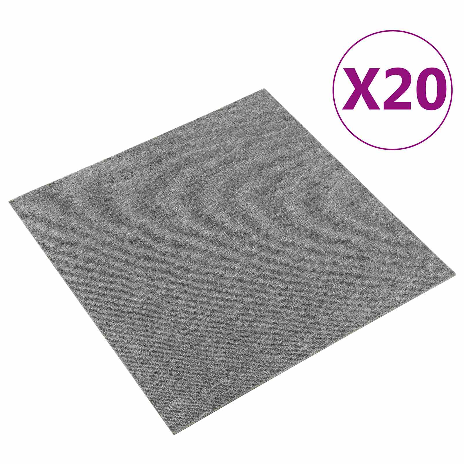 Tepih 20 pcs Sivi 50 x 50 cm 100% Polipropilen