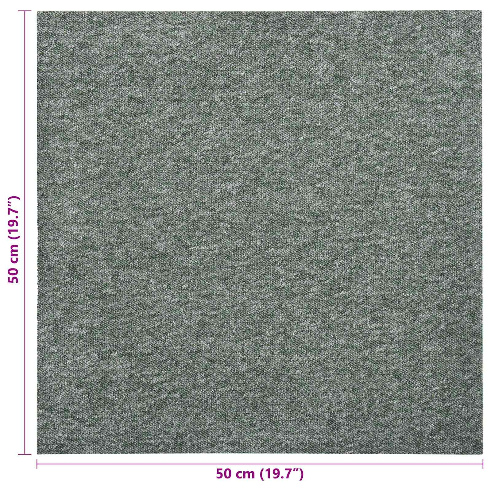 Tepih 20 pcs Zelena 50 x 50 cm 100% Polipropilen