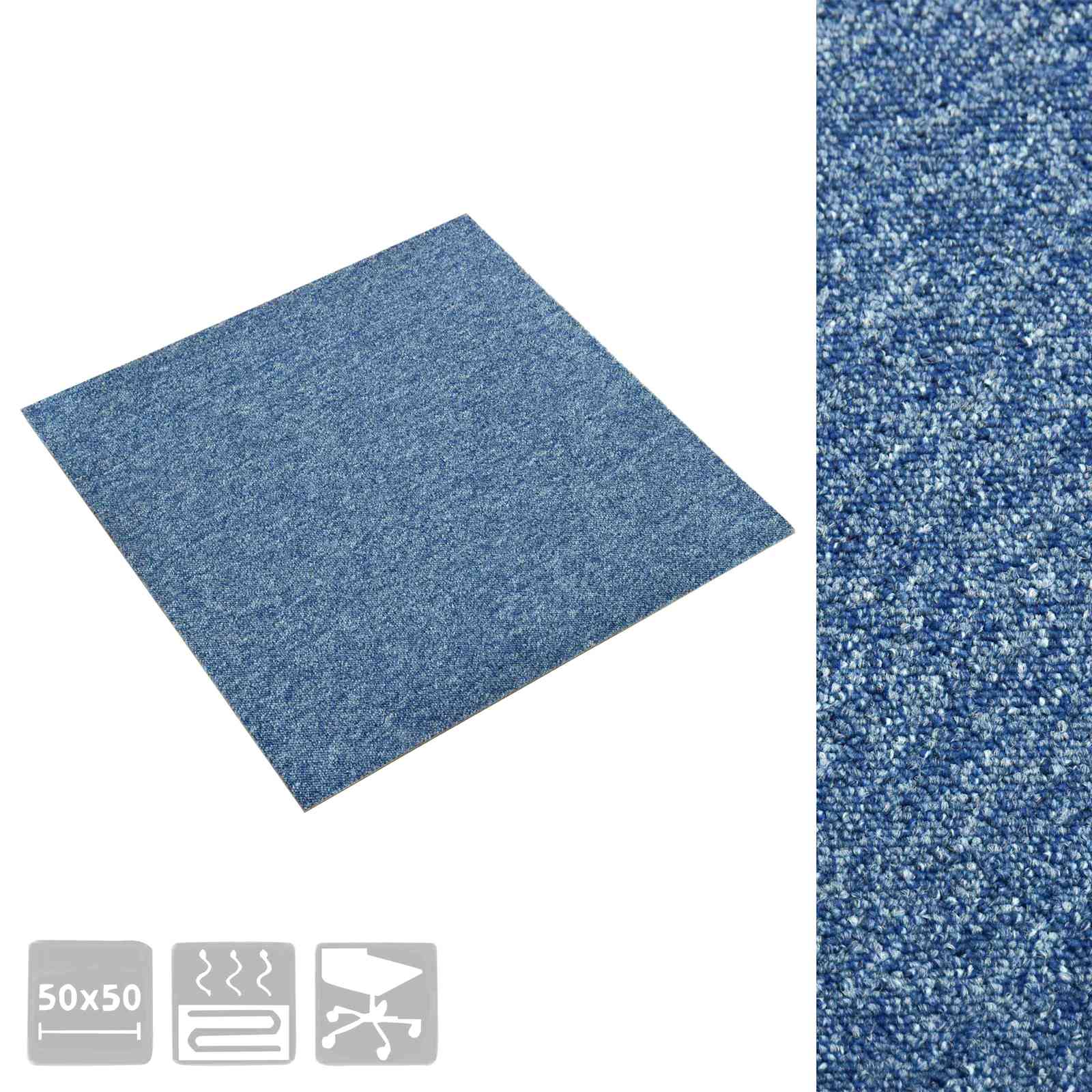 Tepih 20 pcs Plava 50 x 50 cm 100% Polipropilen