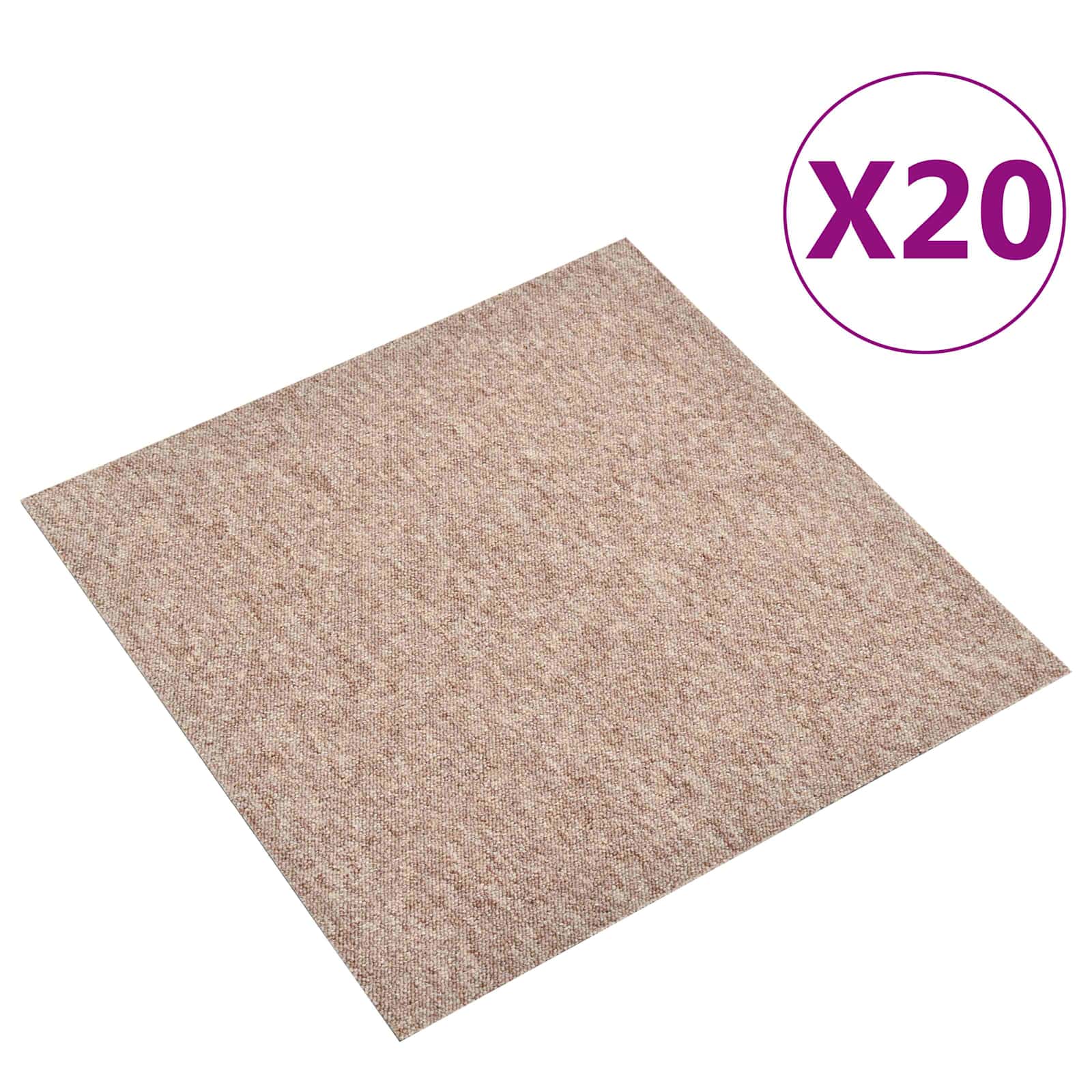 Tepih 20 pcs Bež 50 x 50 cm 100% Polipropilen