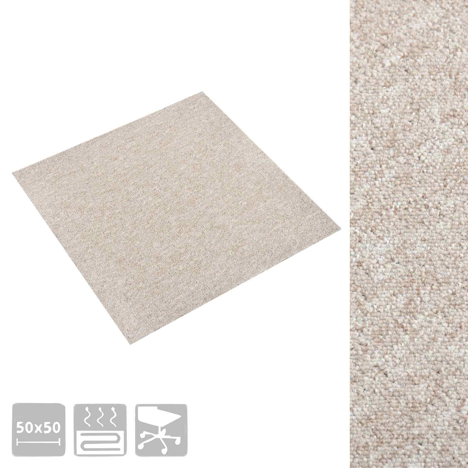 Tepih 20 pcs Svijetla bež 50 x 50 cm 100% Polipropilen