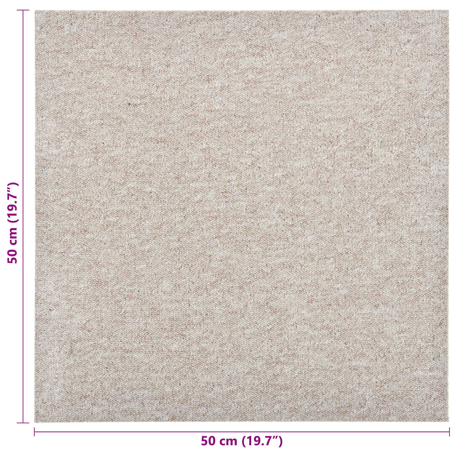 Tepih 20 pcs Svijetla bež 50 x 50 cm 100% Polipropilen