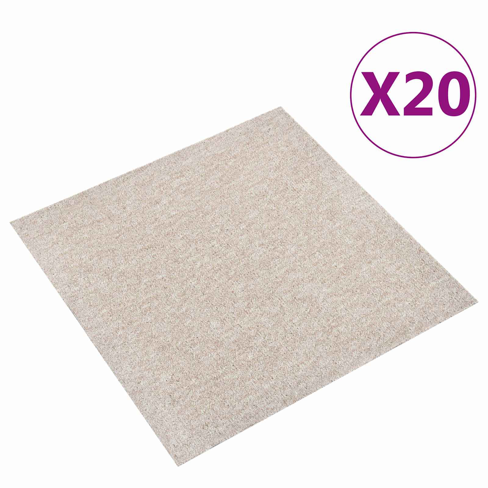 Tepih 20 pcs Svijetla bež 50 x 50 cm 100% Polipropilen
