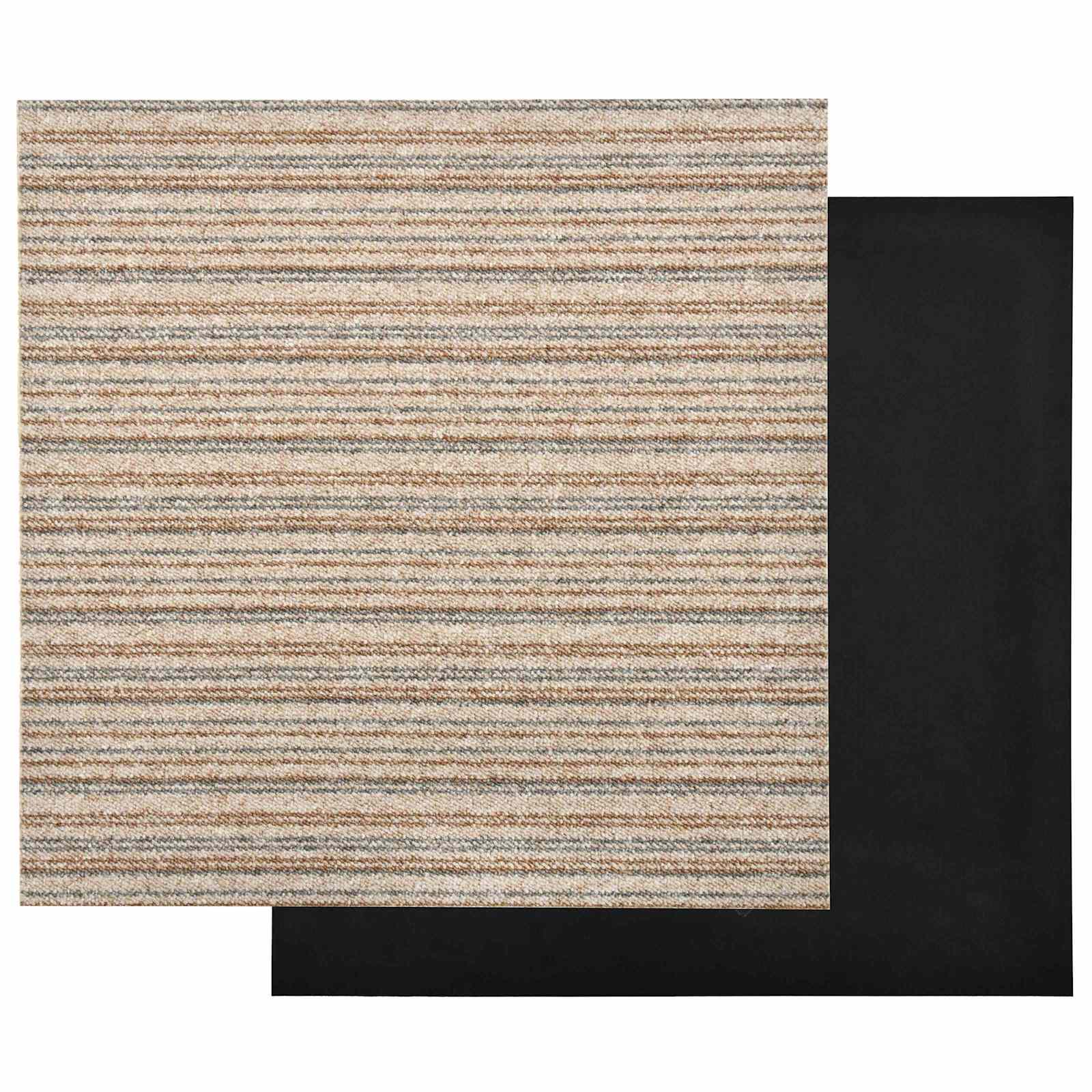 Tepih 20 pcs Prugasta bež 50 x 50 cm 100% Polipropilen
