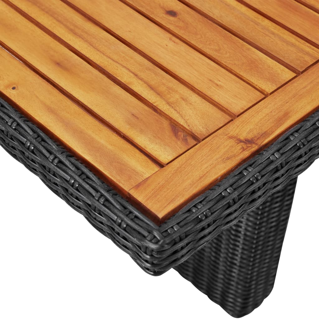 Vrtni blagovaonski stol crni 200 x 100 x 74 cm od poliratana
