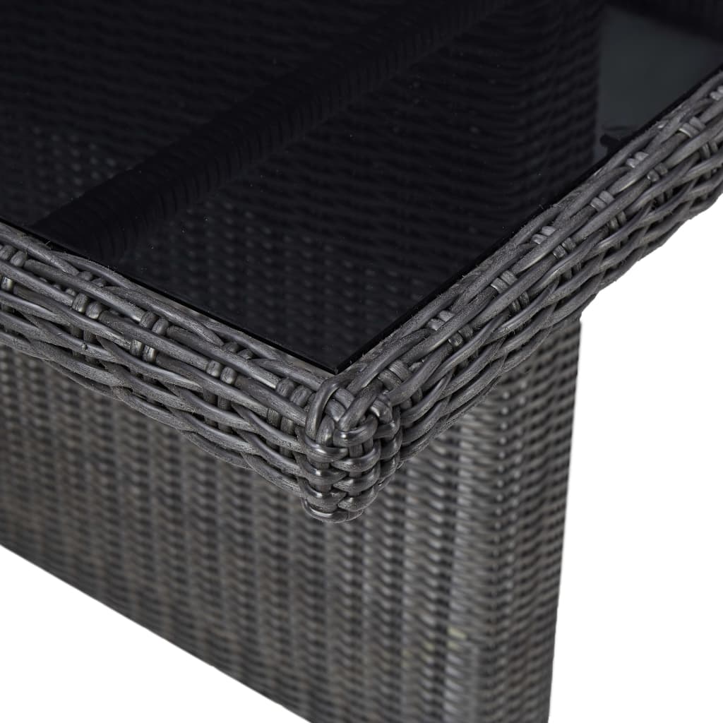 Vrtni blagovaonski stol crni 200x100x74 cm staklo i poliratan