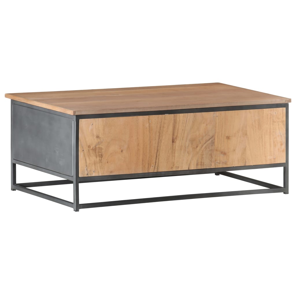 Stolić za kavu sivi 90 x 50 x 35 cm od masivnog bagremovog drva