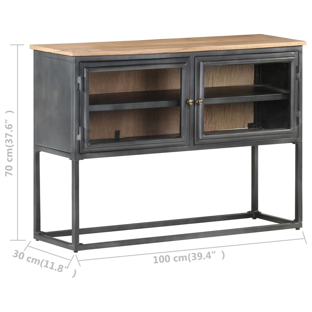 Komoda siva 100 x 30 x 70 cm od masivnog bagremovog drva