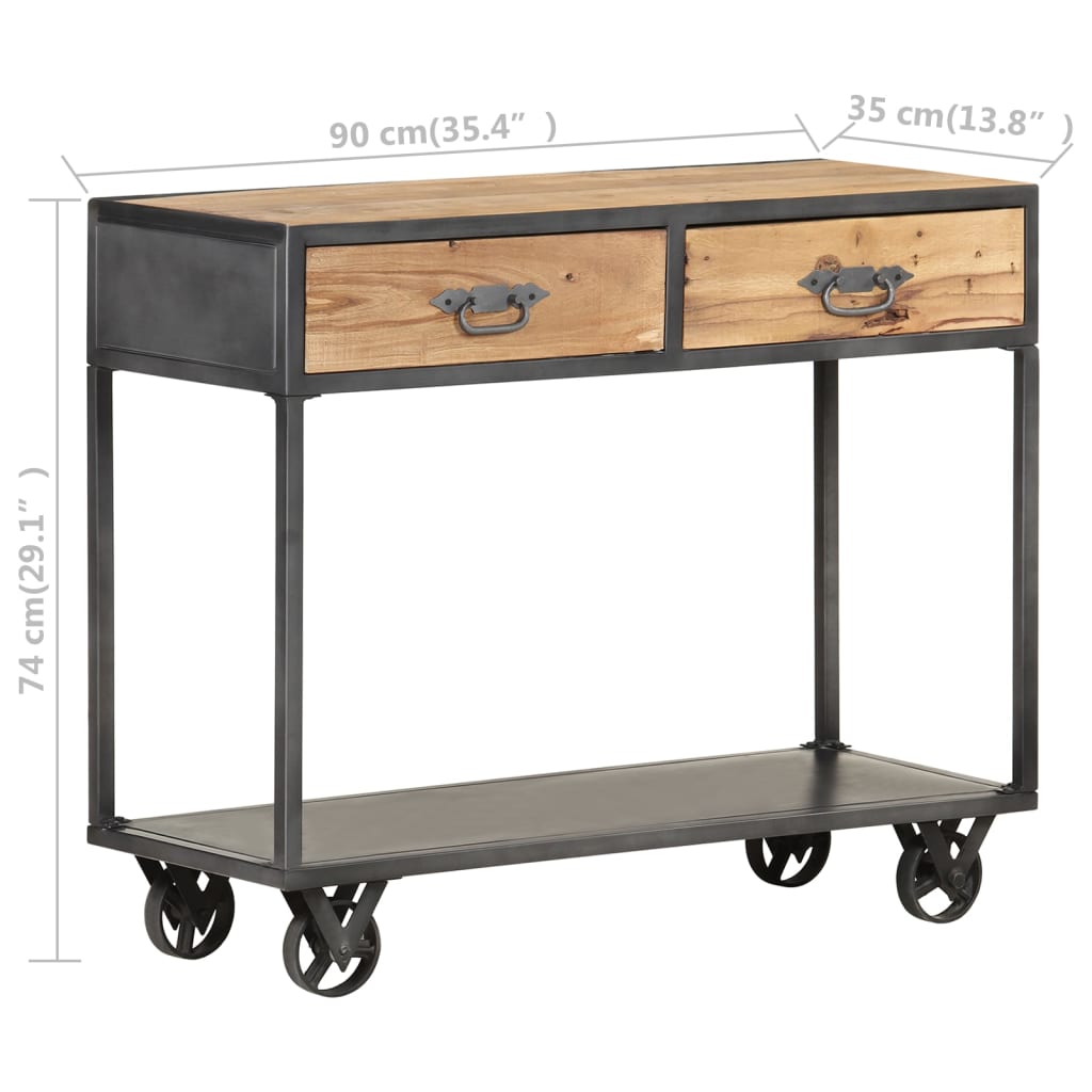 Konzolni stol 90 x 35 x 74 cm od masivnog obnovljenog drva