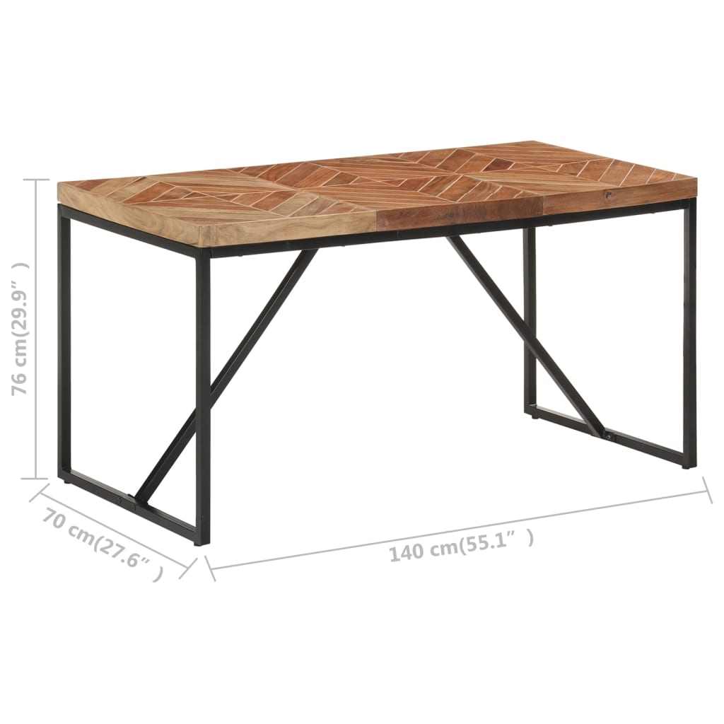 Blagovaonski stol 140 x 70 x 76 cm masivno drvo bagrema i manga