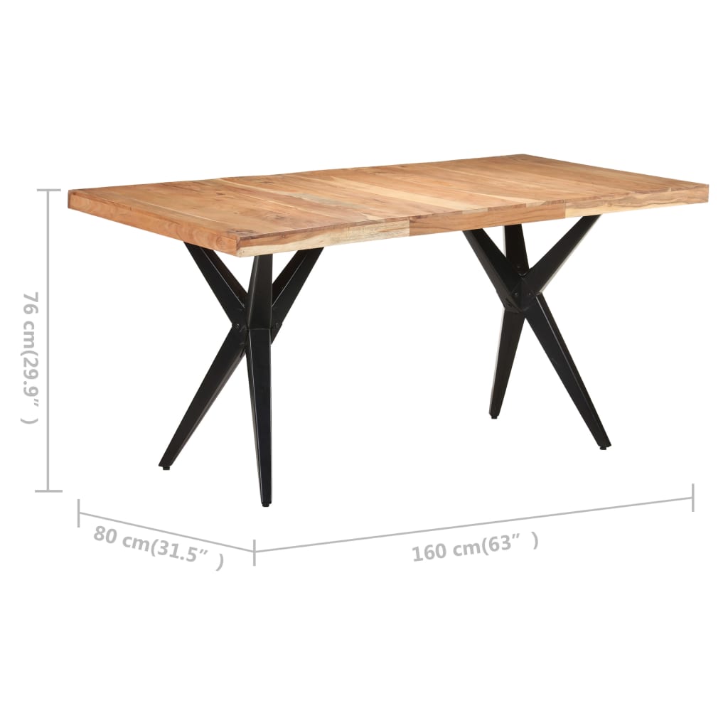 Blagovaonski stol 160 x 80 x 76 cm od masivnog bagremovog drva