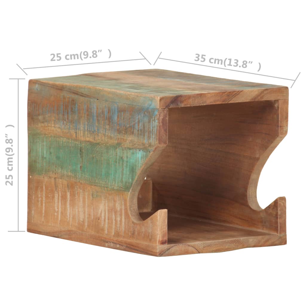 Zidni stalak za bicikl 35 x 25 x 25 cm masivno obnovljeno drvo