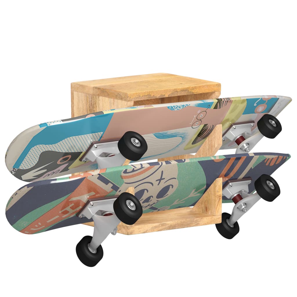Zidni držač za skateboarde 25 x 20 x 30 cm masivno drvo manga
