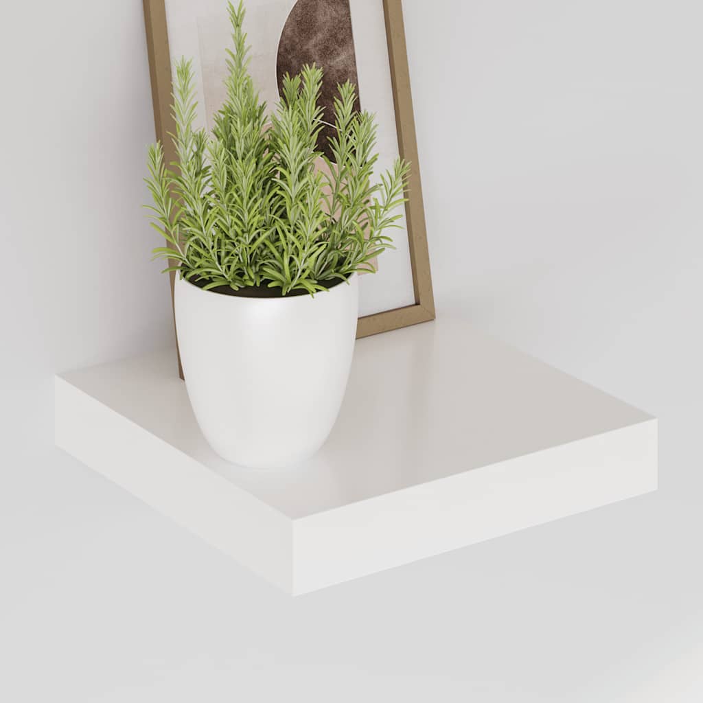 Plutajuća zidna polica visoki sjaj bijela 23x23,5x3,8 cm MDF