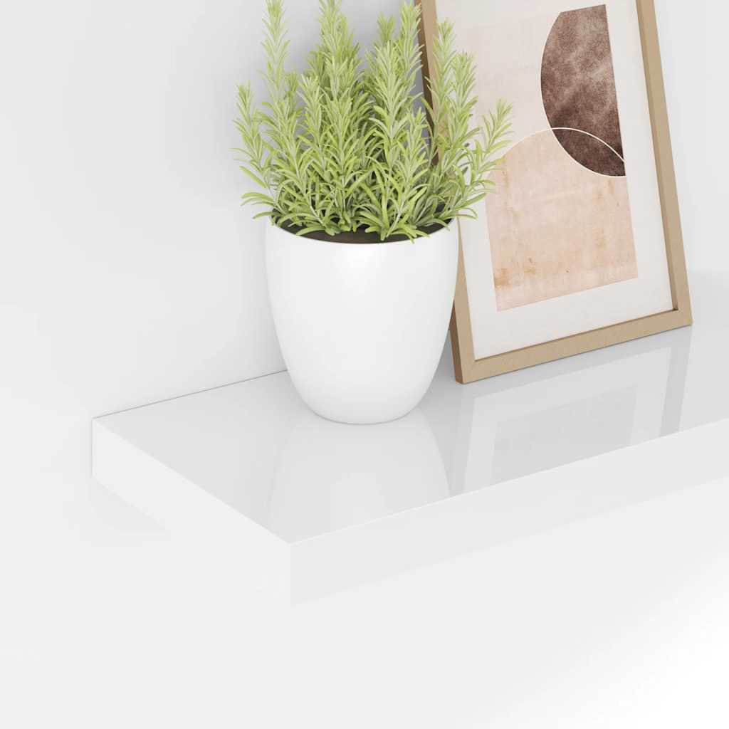 Plutajuća zidna polica visoki sjaj bijela 40 x 23 x 3,8 cm MDF