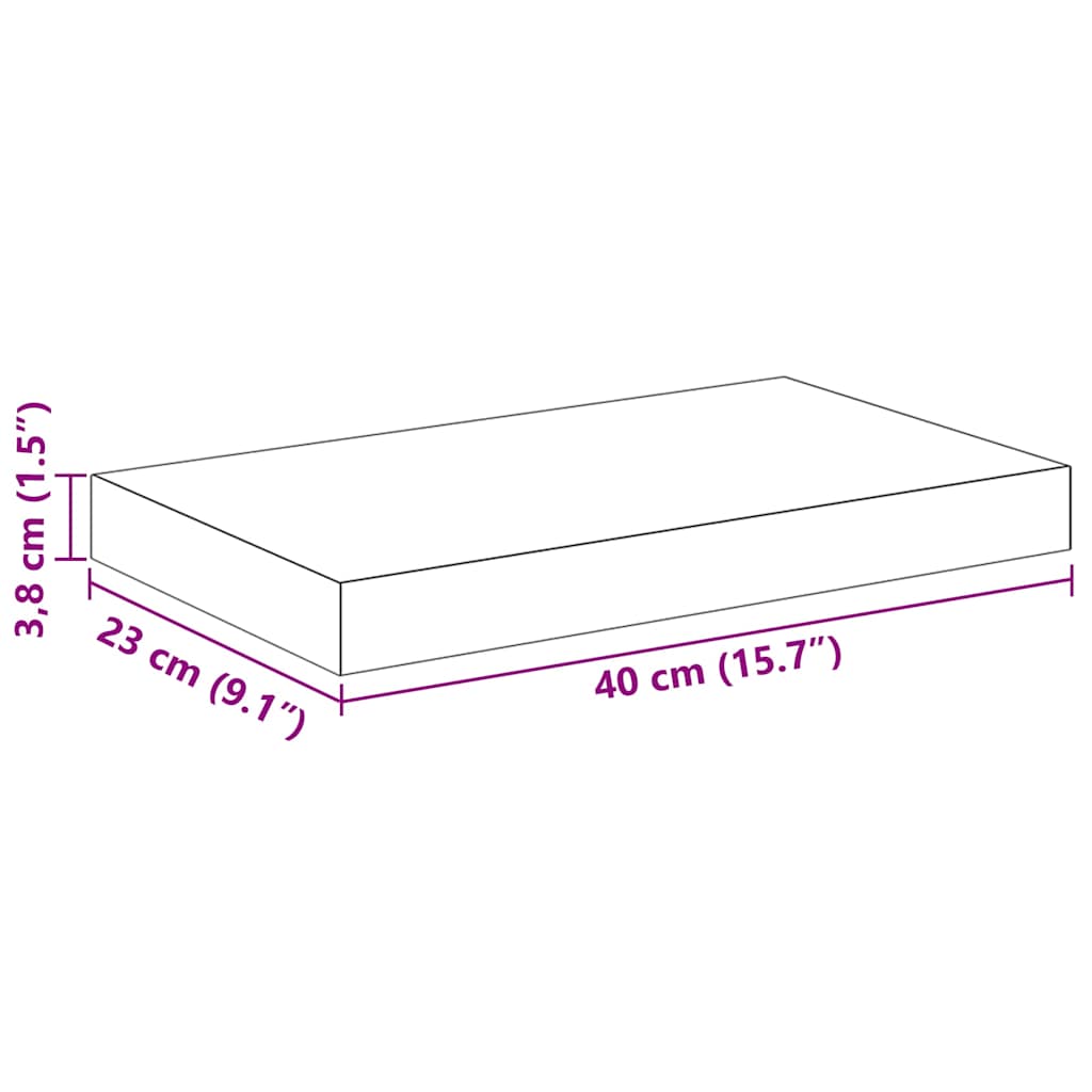 Plutajuće zidne police 2 kom sjajne bijele 40 x 23 x 3,8 cm MDF