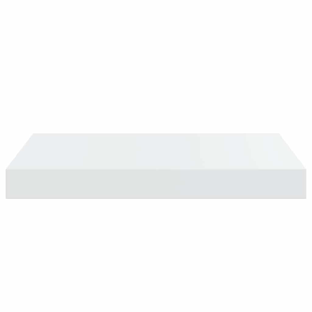 Plutajuće zidne police 2 kom sjajne bijele 40 x 23 x 3,8 cm MDF