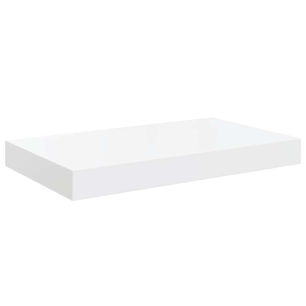 Plutajuće zidne police 2 kom sjajne bijele 40 x 23 x 3,8 cm MDF