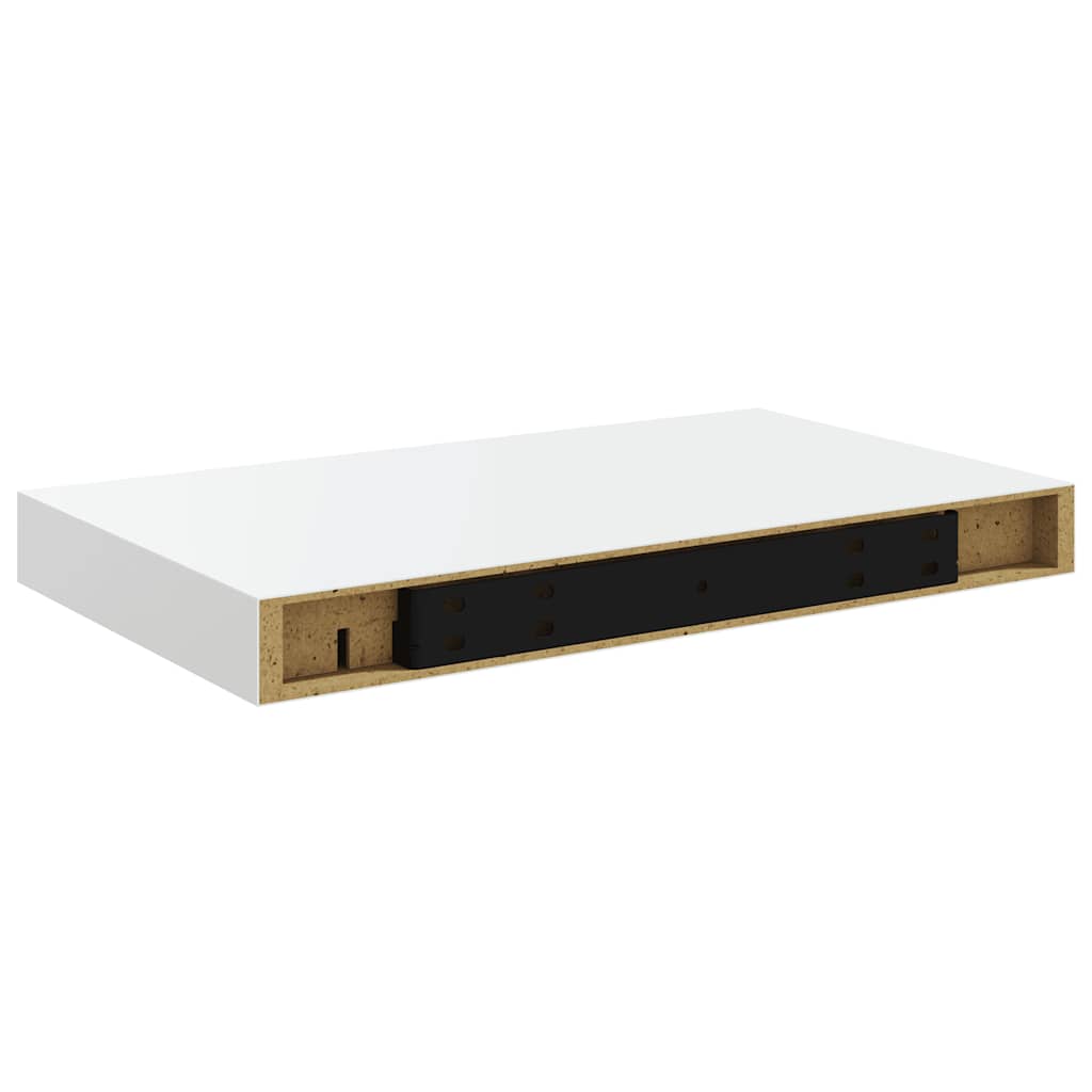 Plutajuće zidne police 2 kom sjajne bijele 40 x 23 x 3,8 cm MDF