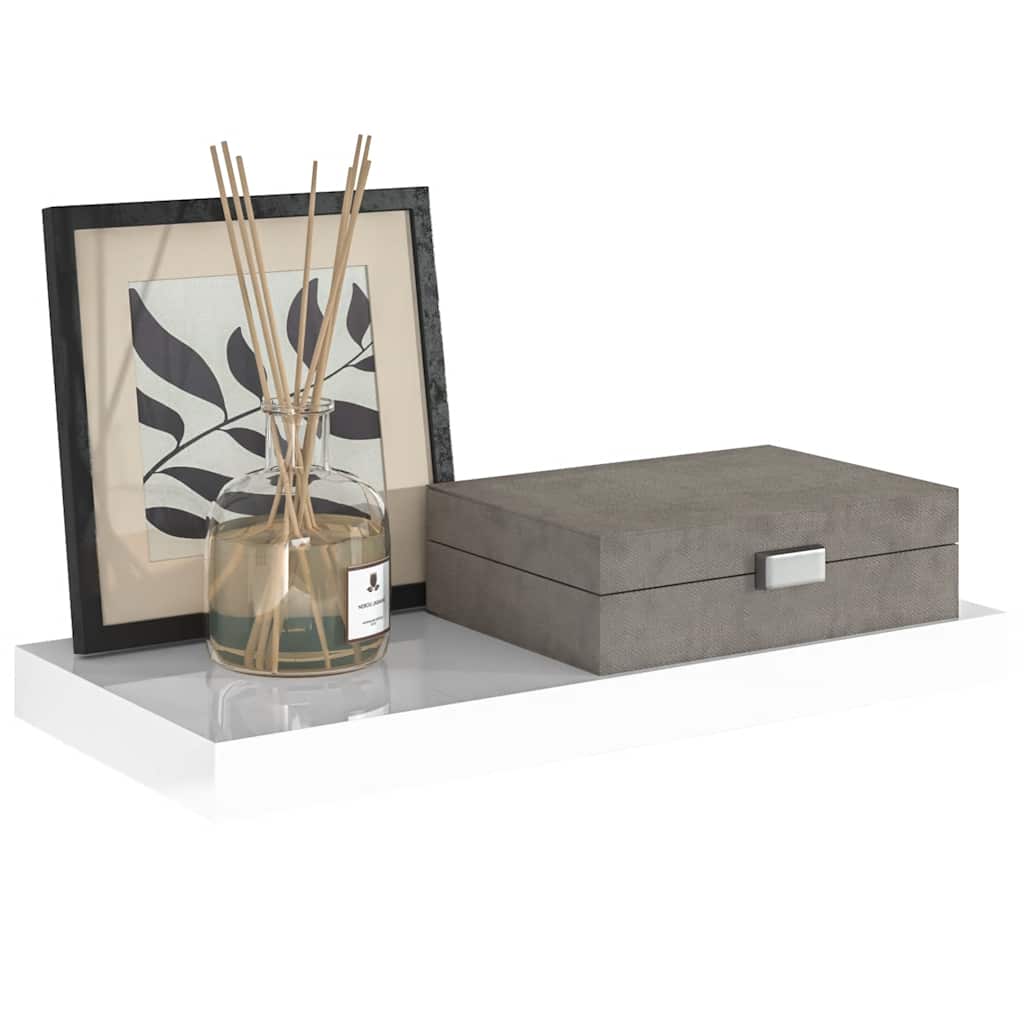 Plutajuća zidna polica visoki sjaj bijela 50 x 23 x 3,8 cm MDF