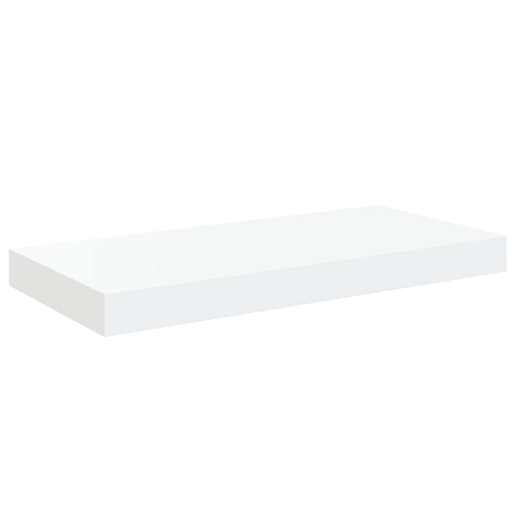 Plutajuće zidne police 2 kom sjajne bijele 50 x 23 x 3,8 cm MDF