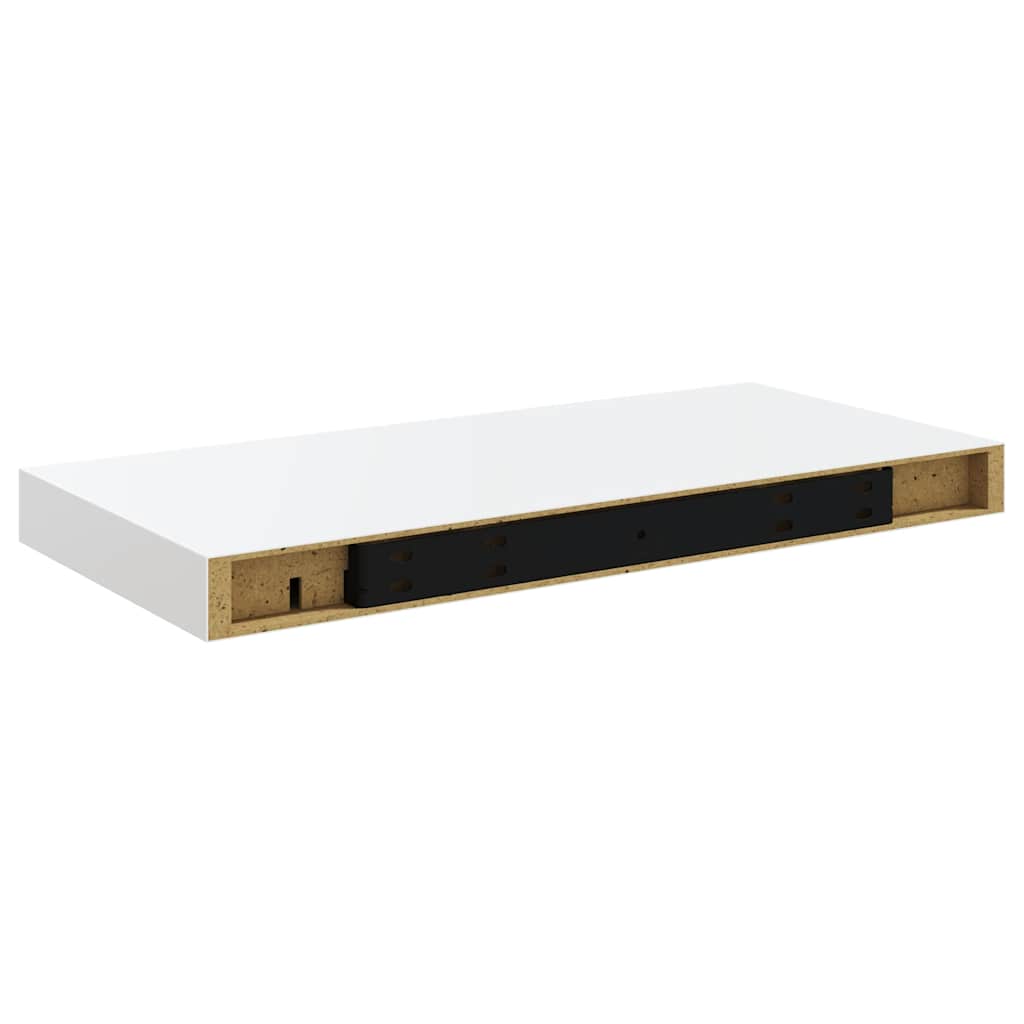 Plutajuće zidne police 2 kom sjajne bijele 50 x 23 x 3,8 cm MDF