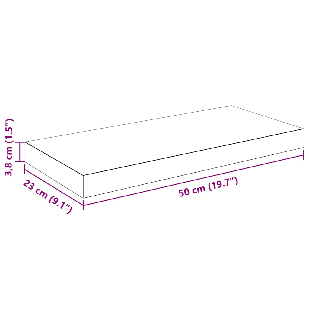 Plutajuće zidne police 4 kom sjajne bijele 50 x 23 x 3,8 cm MDF