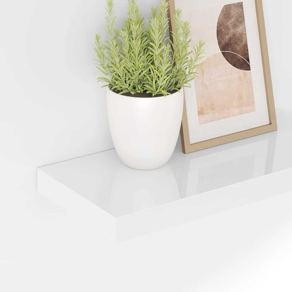 Plutajuće zidne police 4 kom sjajne bijele 50 x 23 x 3,8 cm MDF