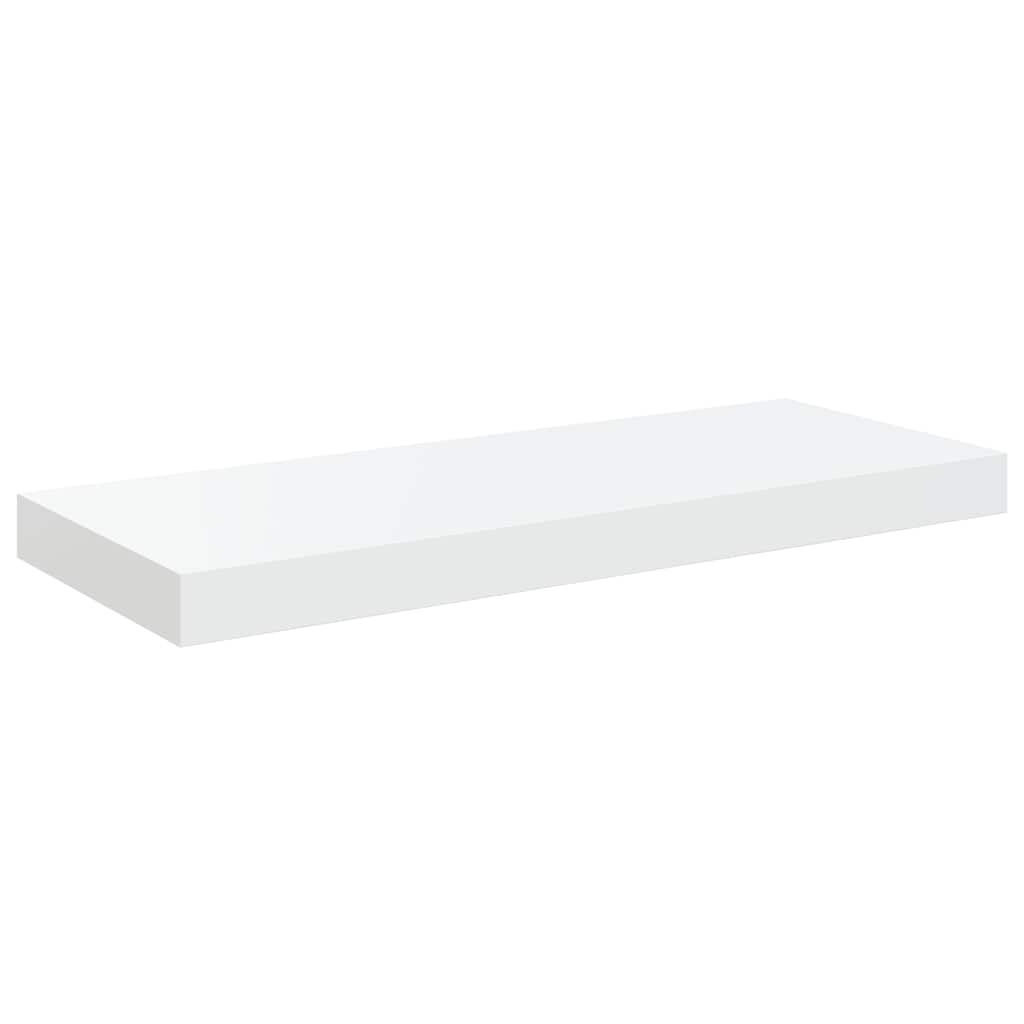 Plutajuće zidne police 2 kom sjajne bijele 60x23,5x3,8 cm MDF