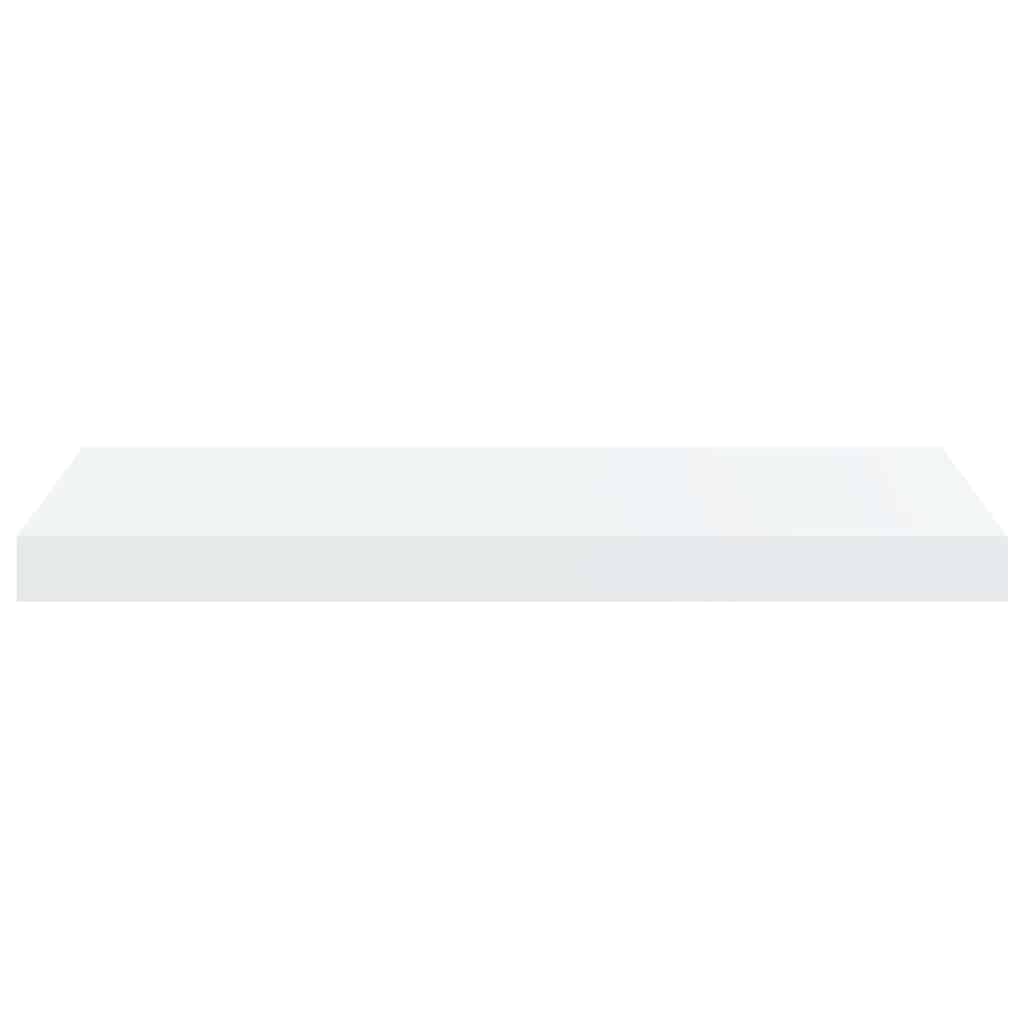 Plutajuće zidne police 2 kom sjajne bijele 60x23,5x3,8 cm MDF