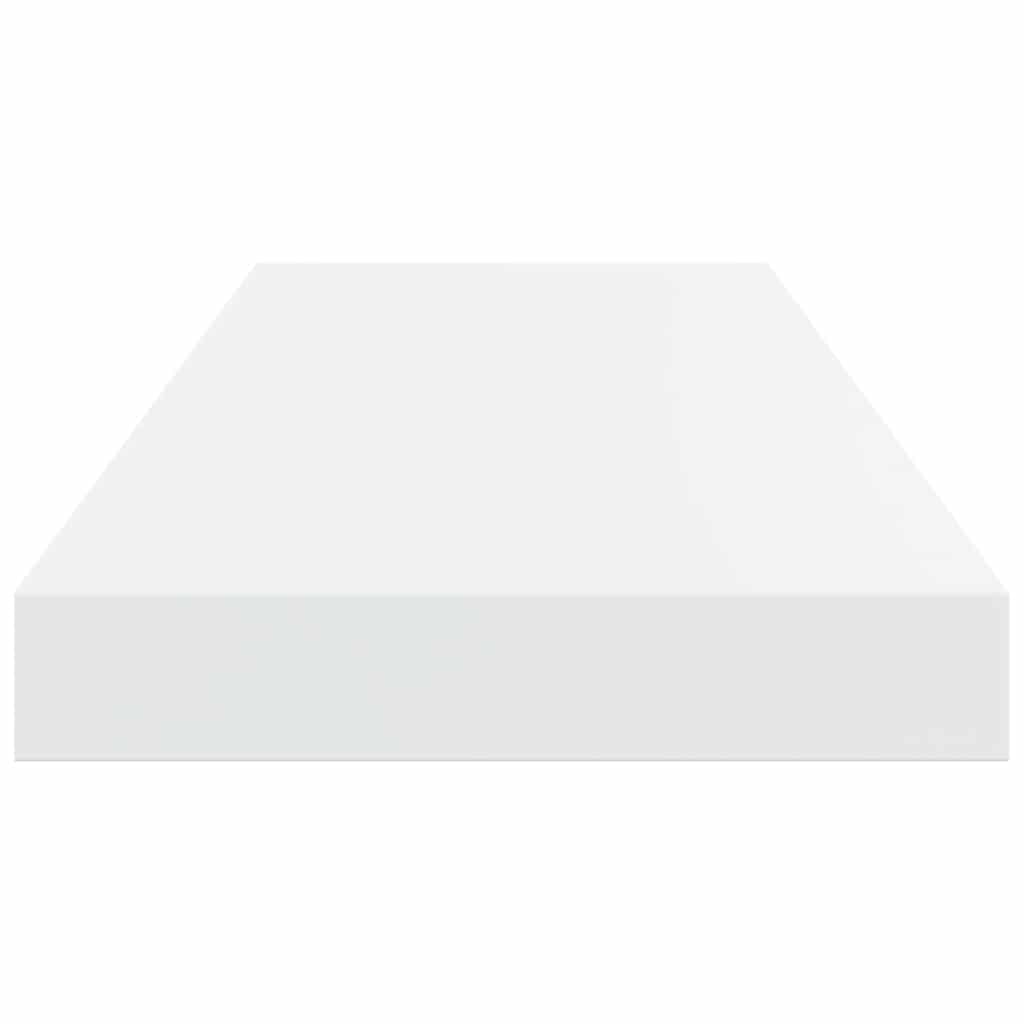 Plutajuće zidne police 2 kom sjajne bijele 60x23,5x3,8 cm MDF