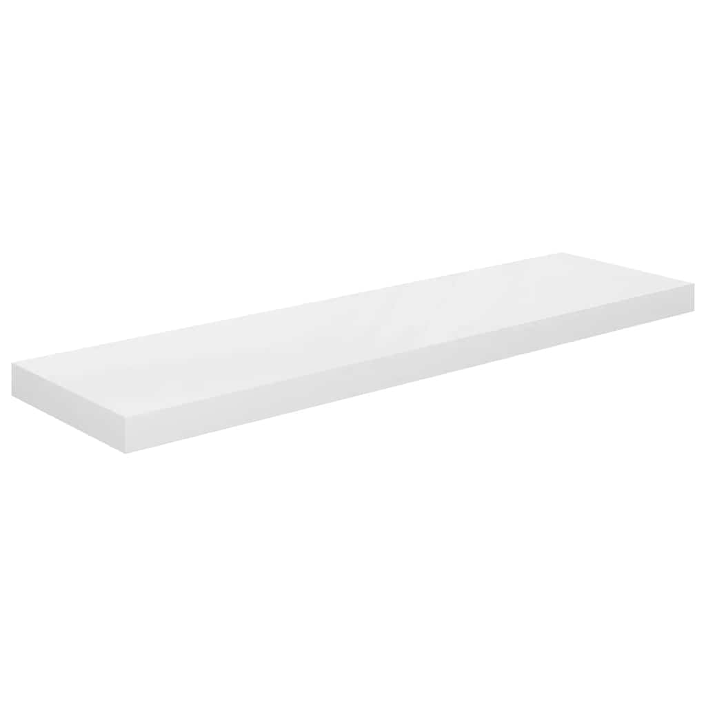 Plutajuća zidna polica visoki sjaj bijela 90x23,5x3,8 cm MDF