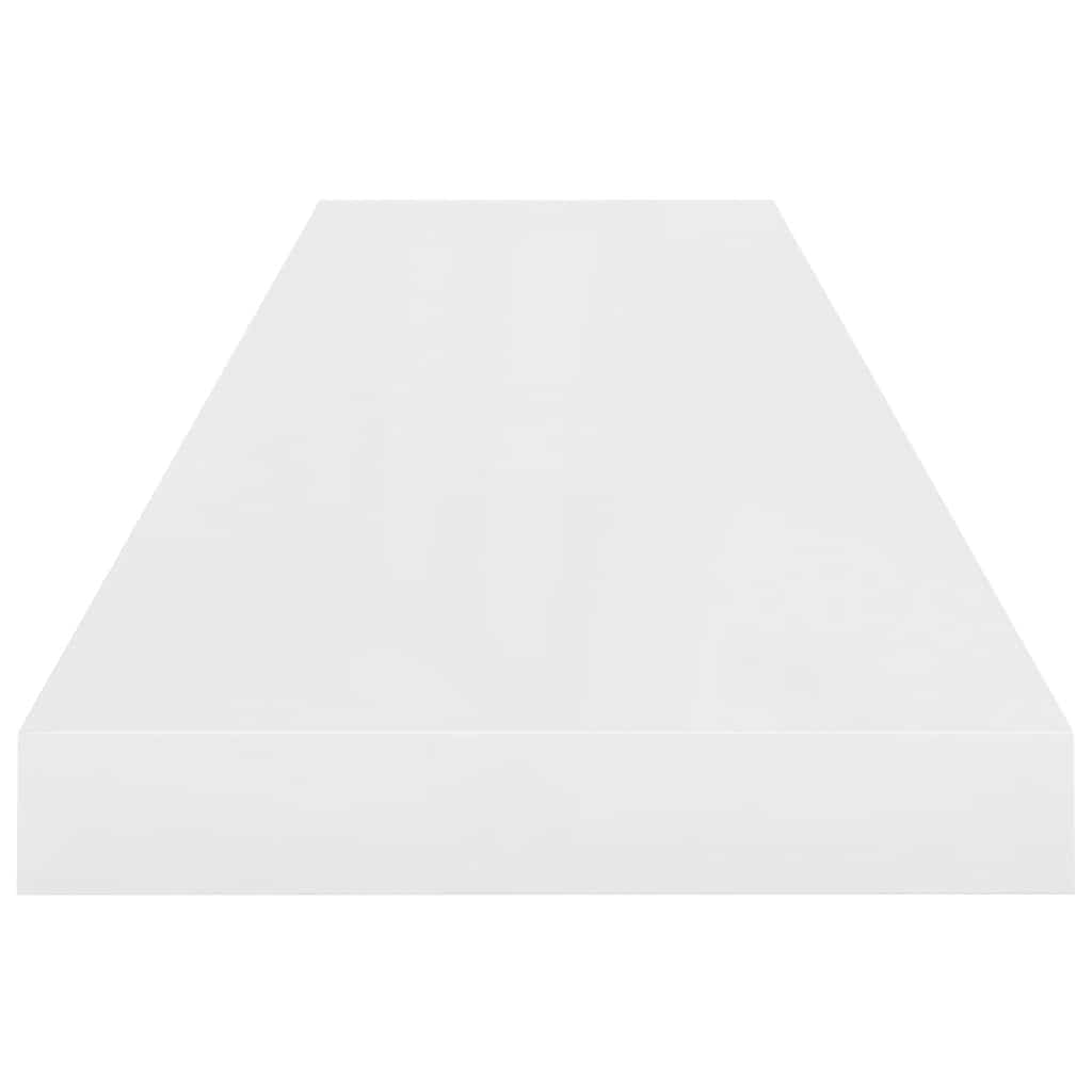 Plutajuća zidna polica visoki sjaj bijela 90x23,5x3,8 cm MDF