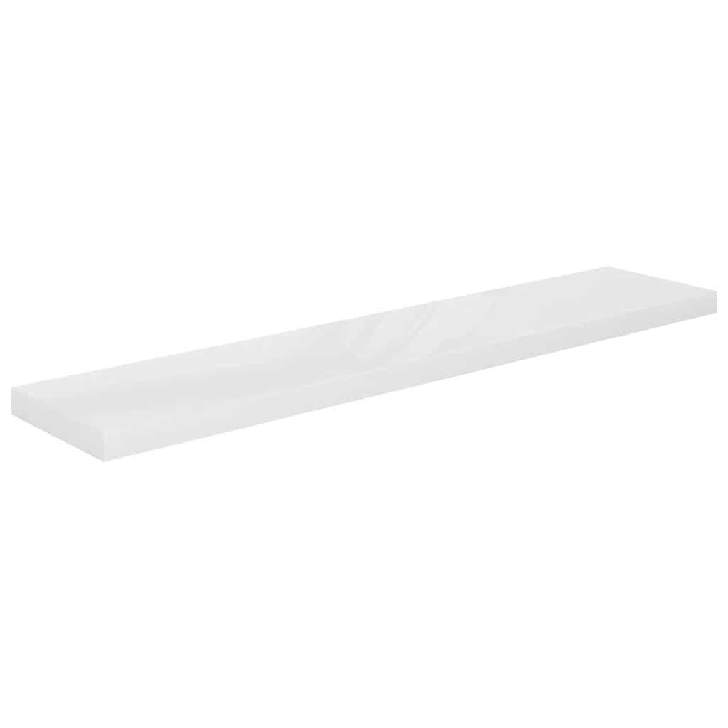 Plutajuća zidna polica visoki sjaj bijela 120x23,5x3,8 cm MDF