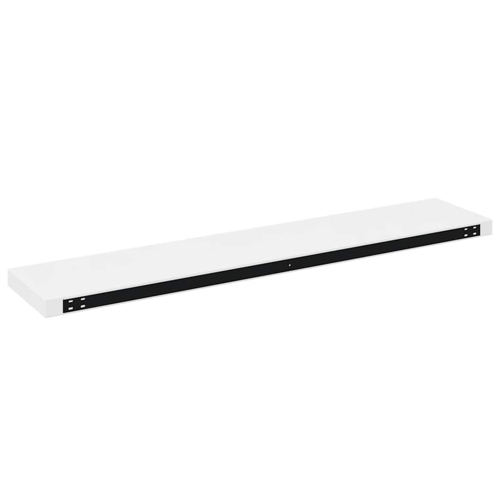 Plutajuće zidne police 2 kom sjajne bijele 120x23,5x3,8 cm MDF