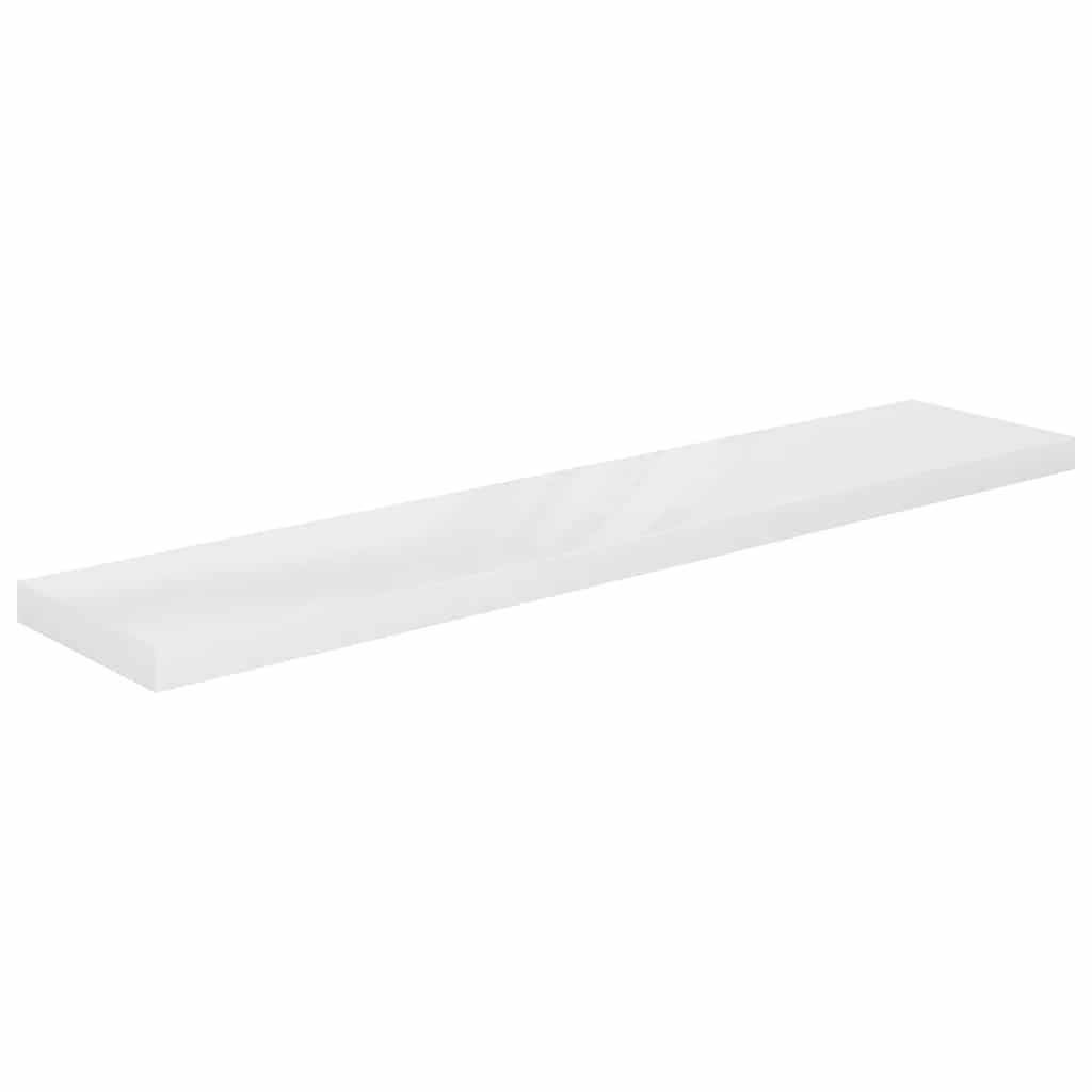 Plutajuće zidne police 4 kom sjajne bijele 120x23,5x3,8 cm MDF