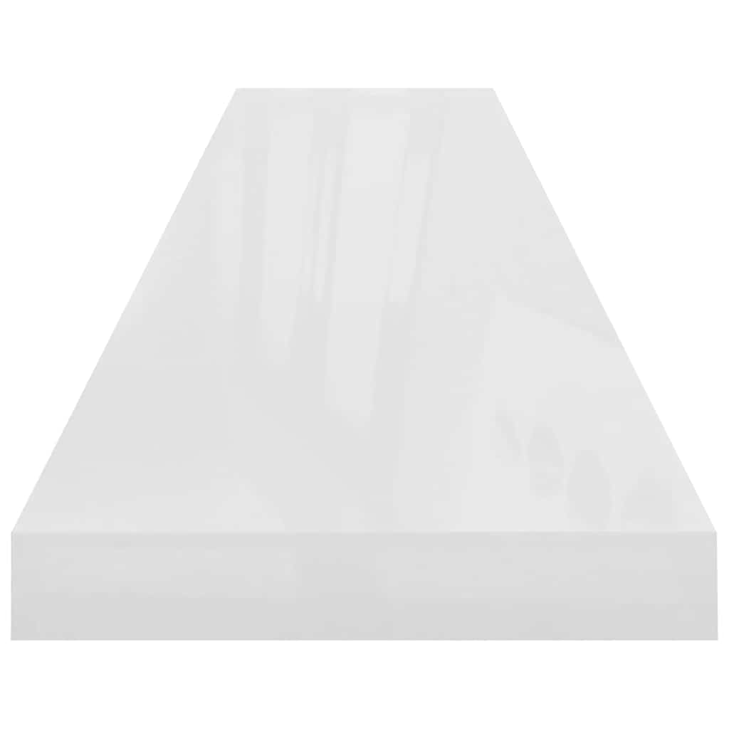 Plutajuće zidne police 4 kom sjajne bijele 120x23,5x3,8 cm MDF