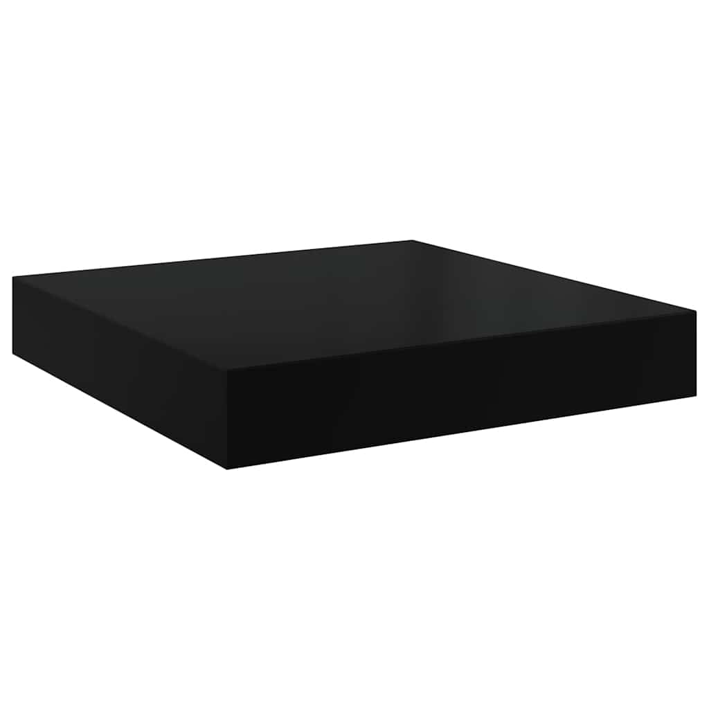 Plutajuće zidne police 4 kom sjajne crne 23 x 23,5 x 3,8 cm MDF