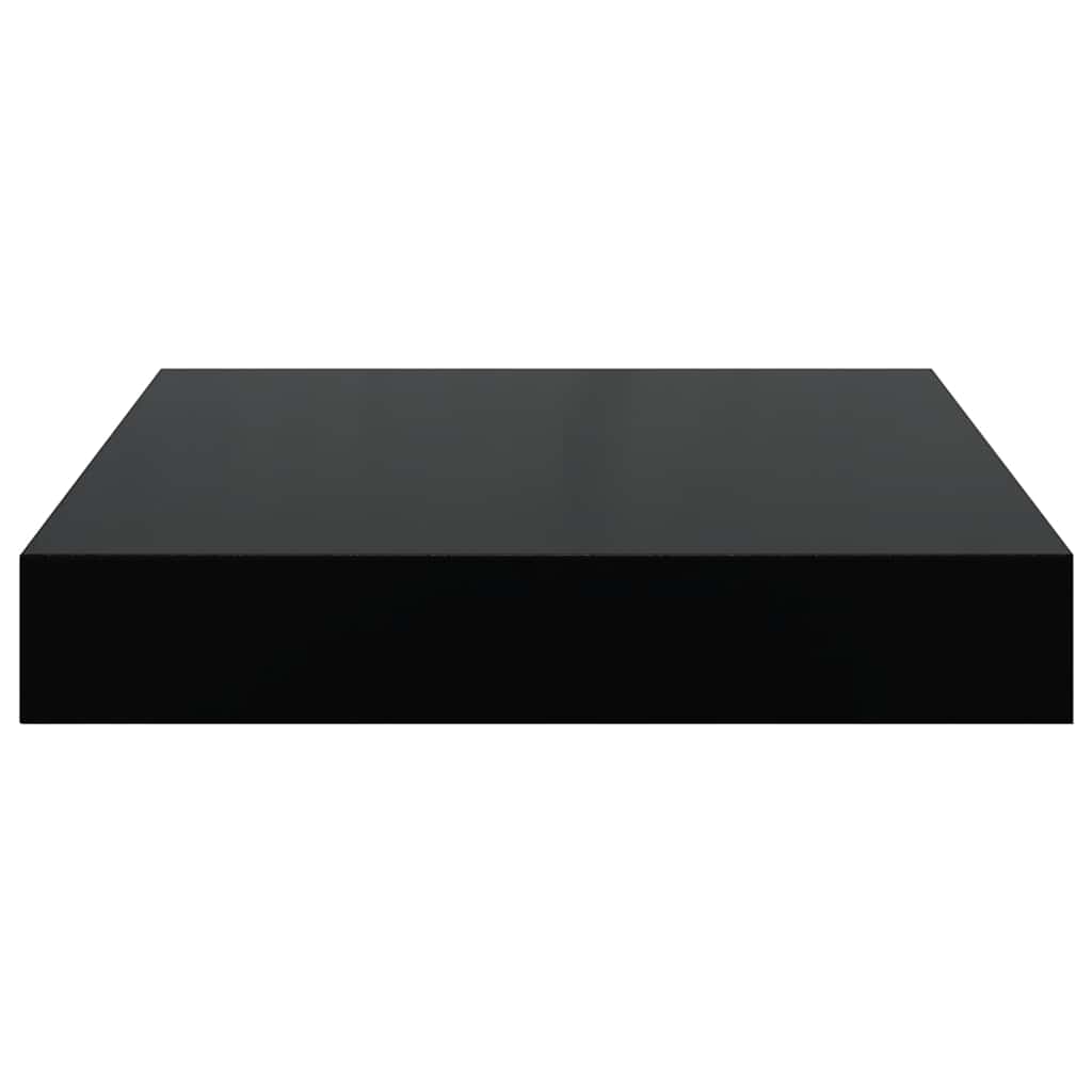 Plutajuće zidne police 4 kom sjajne crne 23 x 23,5 x 3,8 cm MDF