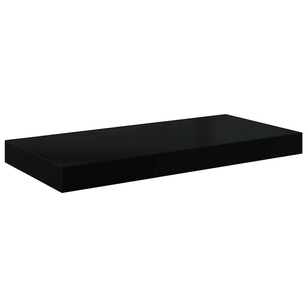 Plutajuća zidna polica visoki sjaj crna 50 x 23 x 3,8 cm MDF