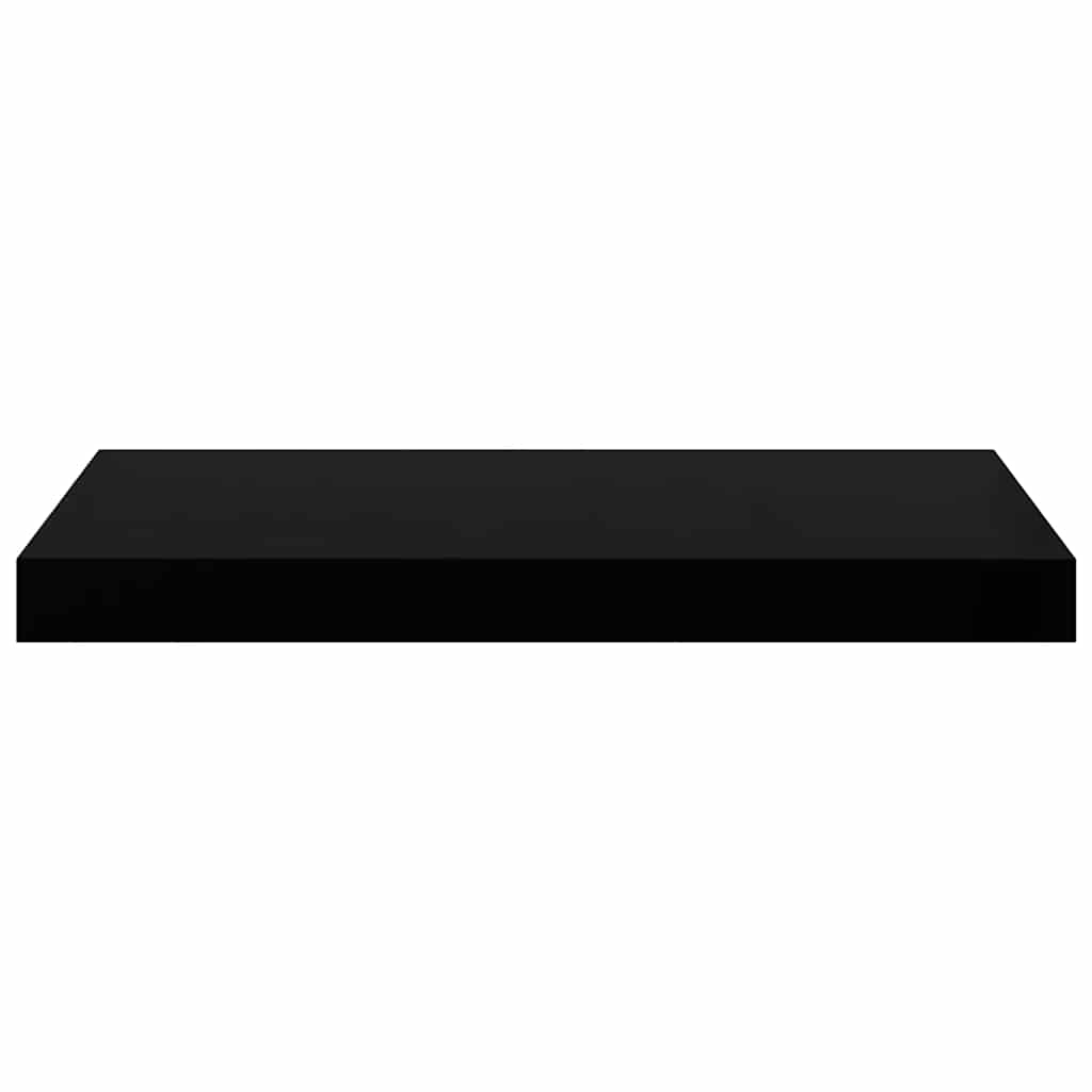 Plutajuće zidne police 2 kom sjajne crne 50 x 23 x 3,8 cm MDF