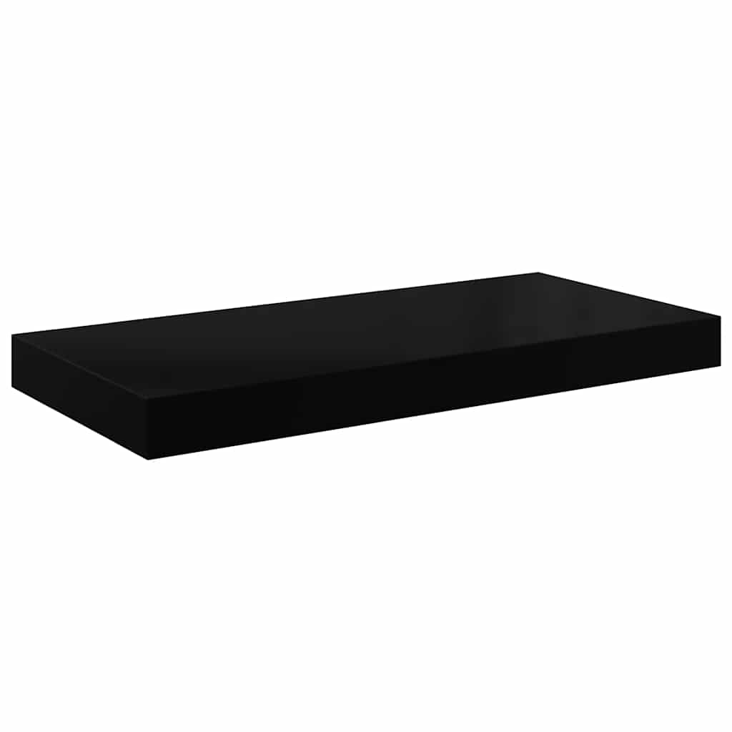 Plutajuće zidne police 2 kom sjajne crne 50 x 23 x 3,8 cm MDF