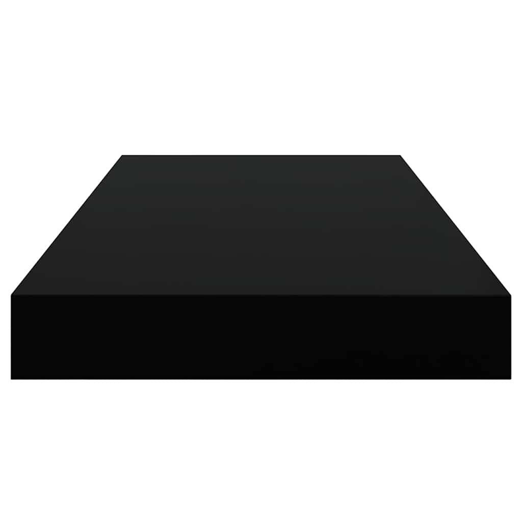 Plutajuće zidne police 2 kom sjajne crne 50 x 23 x 3,8 cm MDF