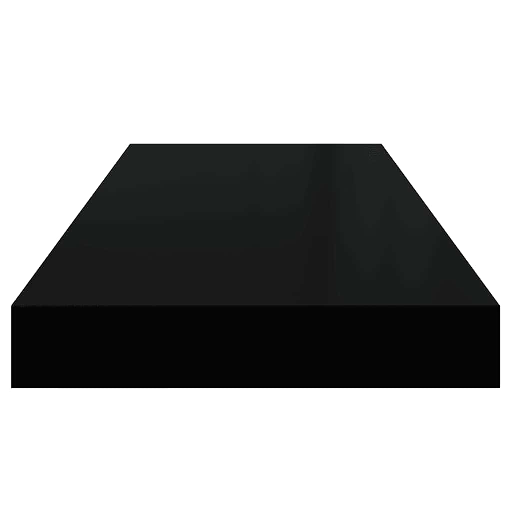 Plutajuće zidne police 4 kom sjajne crne 60 x 23,5 x 3,8 cm MDF