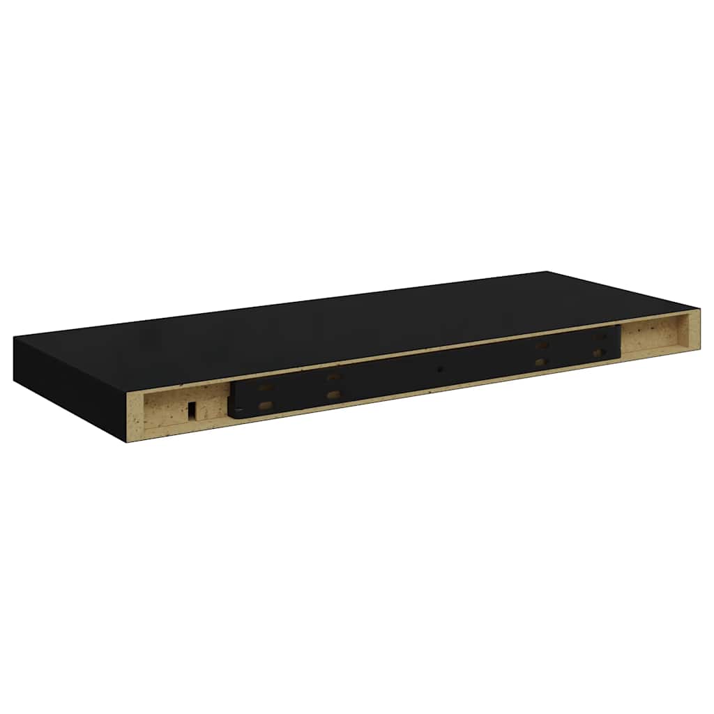 Plutajuće zidne police 4 kom sjajne crne 60 x 23,5 x 3,8 cm MDF
