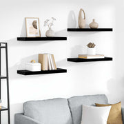 Plutajuće zidne police 4 kom sjajne crne 60 x 23,5 x 3,8 cm MDF