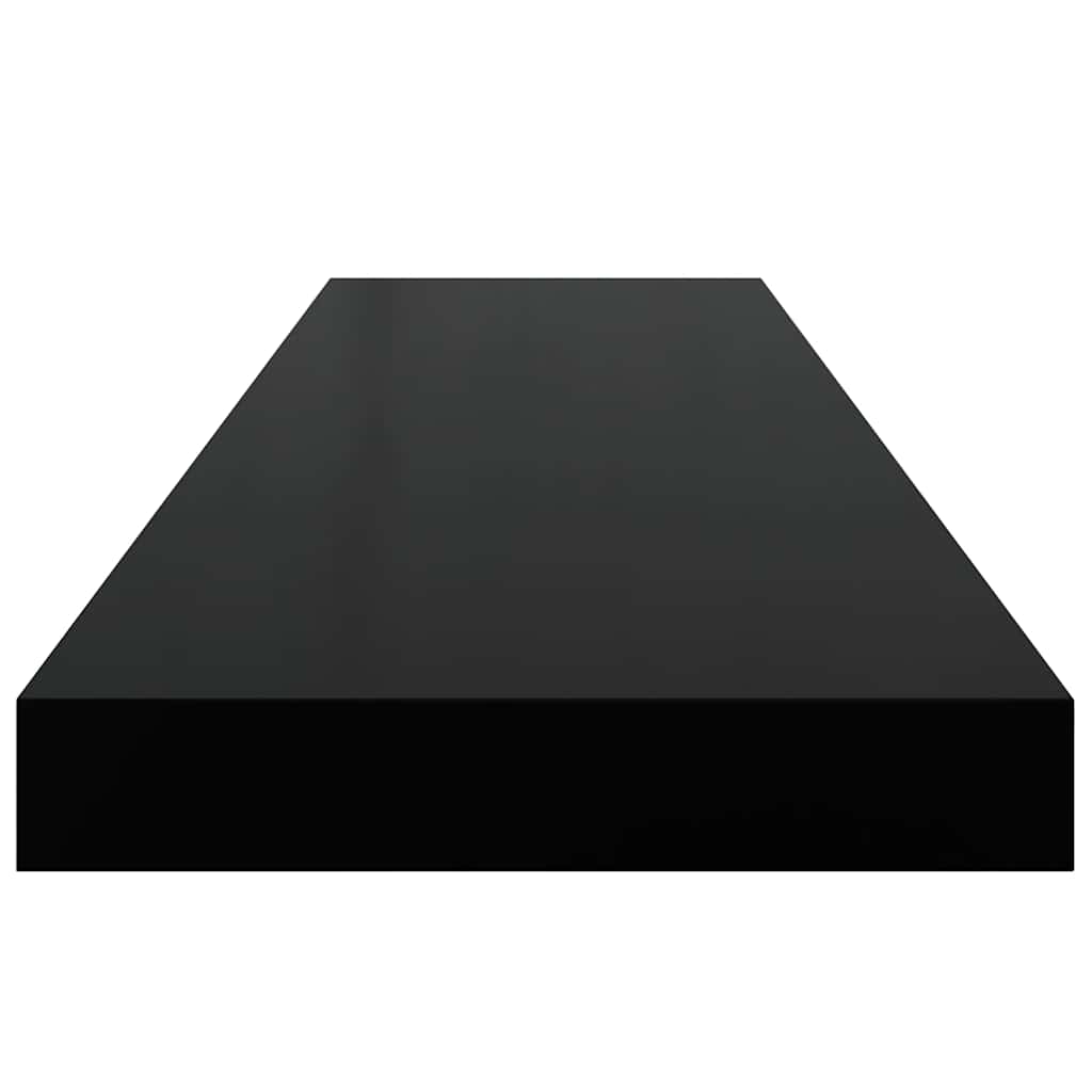 Plutajuća zidna polica visoki sjaj crna 90 x 23,5 x 3,8 cm MDF